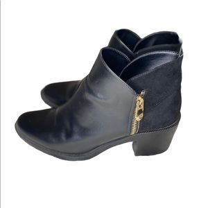 Zara booties w/ gold zipper